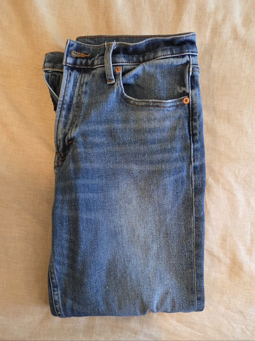 Lucky Brand Relaxed Taper Jeans 6/28 Distressed Raw Hem Straight Leg Boyfriend - Picture 13 of 13